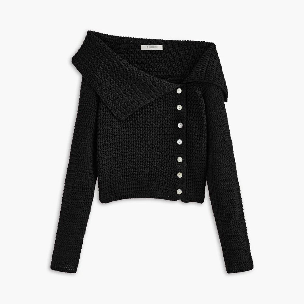 Asymmetrical Breasted Knit Top